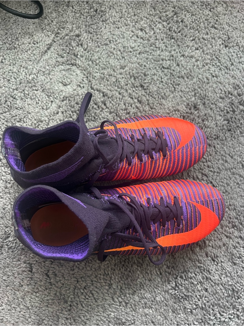 Nike Purple and Orange Soccer Cleats